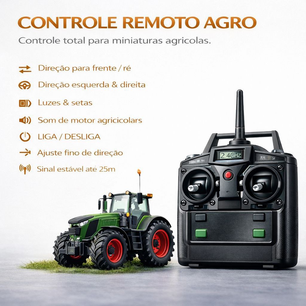 Miniatura Colheitadeira John Deere S790 com Duas Plataformas - Escala 1/14 (Controle Remoto)